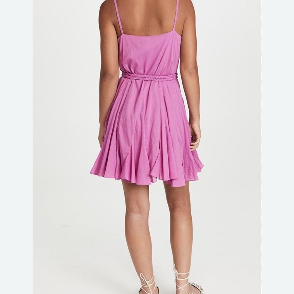 RHODE ‘Casey’ Pink Ruffled Tie Front Mini Sundress - Picture 2 of 8
